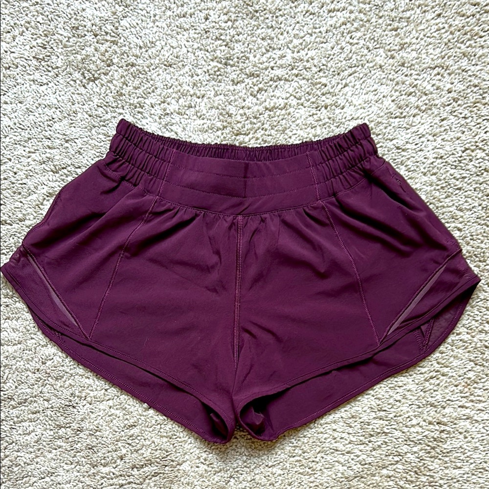 Lululemon Hotty Hot Shorts, Size 4. Maroon Color.
